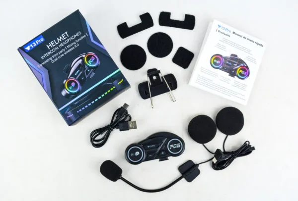 Intercomunicador Para Casco Y13 Pro, Bluethooth 5.3