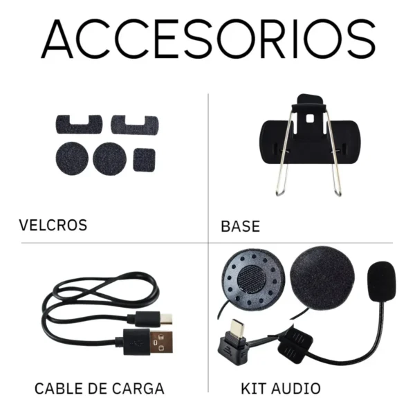 Intercomunicador Para Casco 2x Pro, Bluethooth 5.3