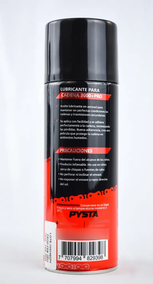 Lubricante De Cadena Para Moto Marca Pysta 200 Ml