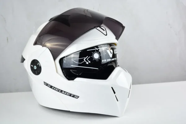 Casco Abatible Blanco Vs 700, Certificacion Dot, Doble Viso