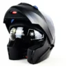 Casco Ich 3130 Abatible Plano Certificado, Color Negro Mate