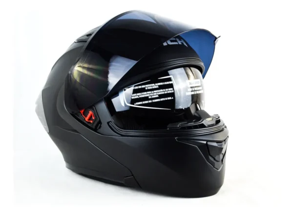 Casco Ich 3130 Abatible Plano Certificado, Color Negro Mate