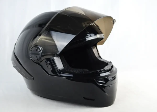 Casco Integral Para Moto Ich 501 Sp Solid Negro Brillo, Dot.