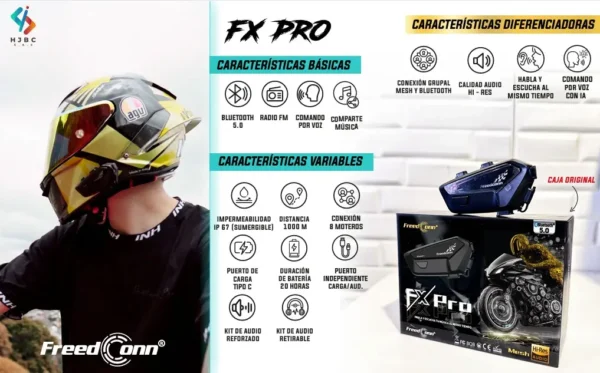 Intercomunicador Con Ia Y Conexion Mesh, Freedconn Fx Pro
