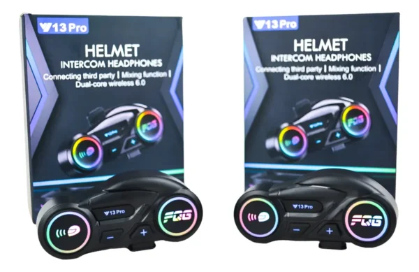 Intercomunicador Para Casco Y13 Pro, Bluethooth 5.3. Pack X2