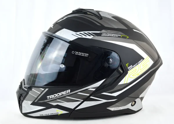 Casco Abatible Marca Kontrol Trooper, Diseño, Certificación Dot.