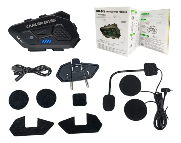 Intercomunicador X-alta KR-M5 Bluetooth 5.0 FM IP66 Para Casco Moto Negro