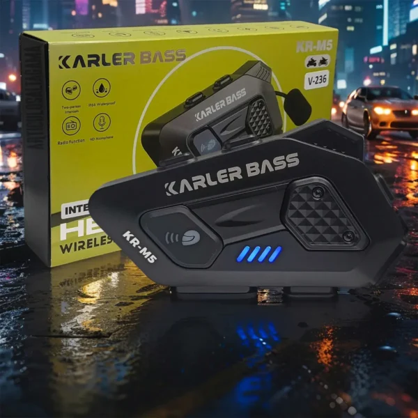 Intercomunicador X-alta KR-M5 Bluetooth 5.0 FM IP66 Para Casco Moto Negro